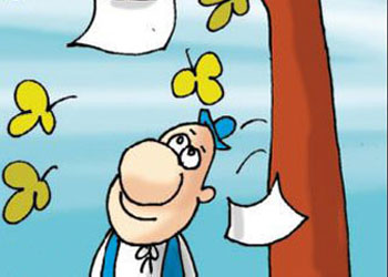 Sonbaharda yaprak dökümü - Karikatür