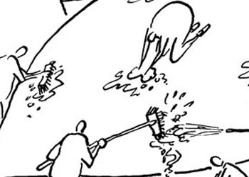 Kalbindeki düşmana düşmanlık et-Karikatür