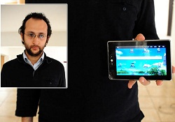 Merak etti, inceledi, tablet bilgisayar üretti