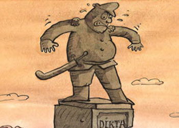 Ve diktatörlüğün temelleri sarsılır - Karikatür