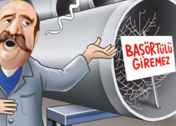 Başörtü yasakçıcı boru değil baro-Karikatür
