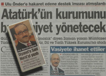 Atatürk kurumunda olmaz,Said Nursi'yi yazdı