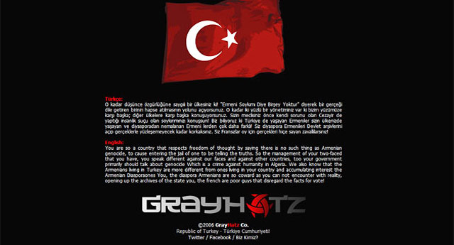 Türk hackerler, Fransız vekilin sitesini çökertti