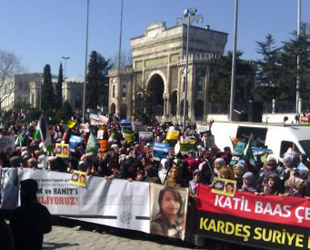 Beyazıt'ta Suriye protestosu