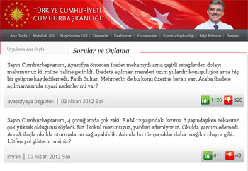 Cumhurbaşkanına Ayasofya sorusu beğenildi