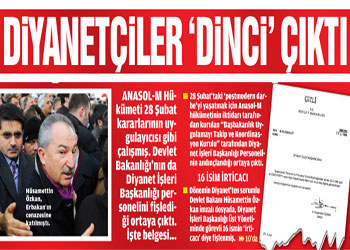 Diyanetçileri de dinci diye fişlemişler!