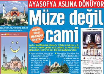 Ayasofya müze değil cami!