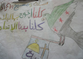 Suriyeli çocukların savaş resimleri-FOTO