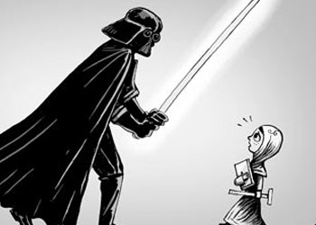 Uzaylılar başörtülülere karşı-Karikatür