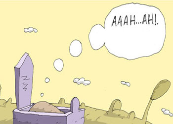Mezardan gelen aaah,ah! sesleri-Karikatür